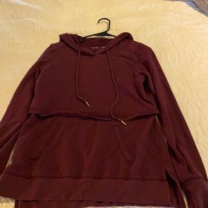 Burgundy latched Mama nursing nursing hoodie.